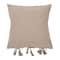 Hello Honey® Gray Woven Cotton Pillow with Tassel Ties